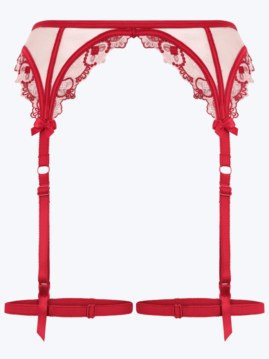 Sora Garter Set / Red - Kotomi Intimates