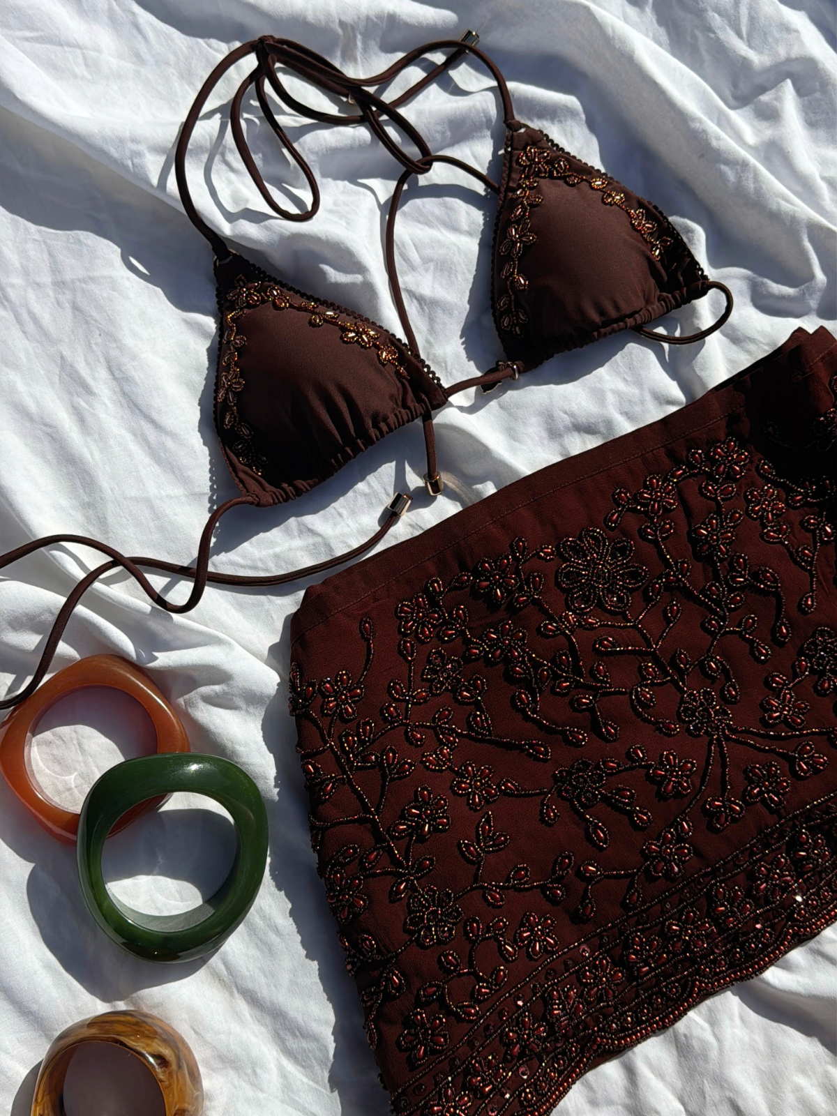 Suki Beaded Skirt / Auburn Rose