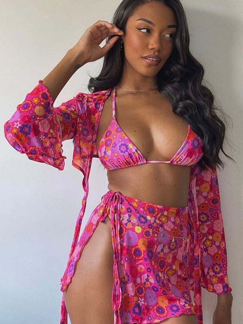 Wendy Wrap Top / Flirty Floral - Kotomi Swim